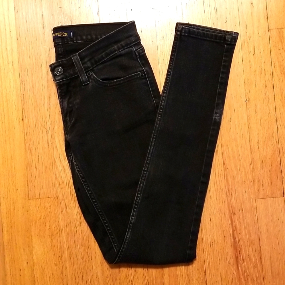 LEVI'S #524 too super low black straight leg jeans size 1M